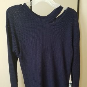 Blue knit sweater